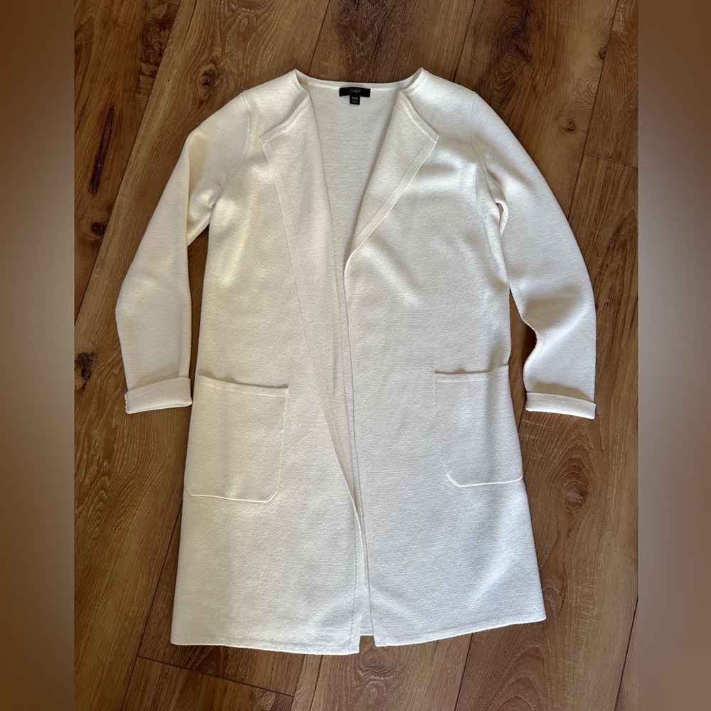 JCrew Ivory Sweater Coat XXS